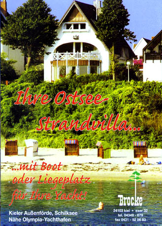 Ostsee-Strandvilla in Kiel - den Strand vor der Tür. Mit Boot oder Liegeplatz für Ihre Yacht!